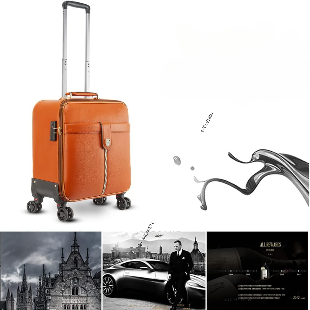 Valise Trolley Cabine en Cuir Premium - ATELIER AMBRE