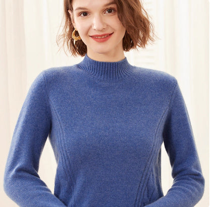 Le Pull Cachemire "Nara", Col Montant Signature