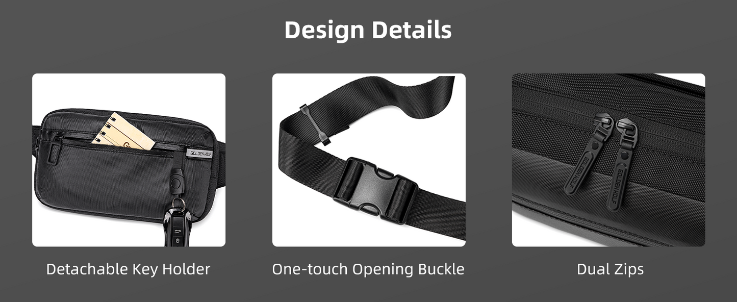 Sac Bandoulière Premium Golden Wolf – Antivol & Imperméable