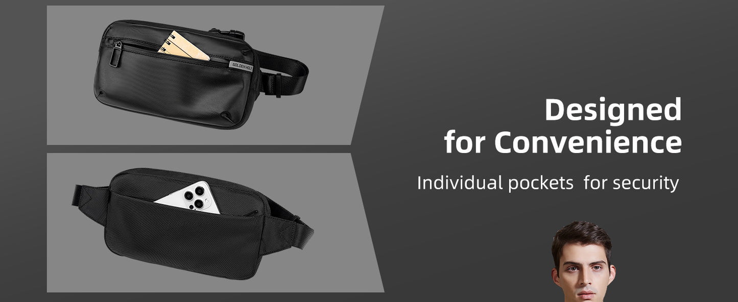 Sac Bandoulière Premium Golden Wolf – Antivol & Imperméable