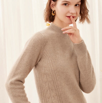 Le Pull Cachemire "Nara", Col Montant Signature