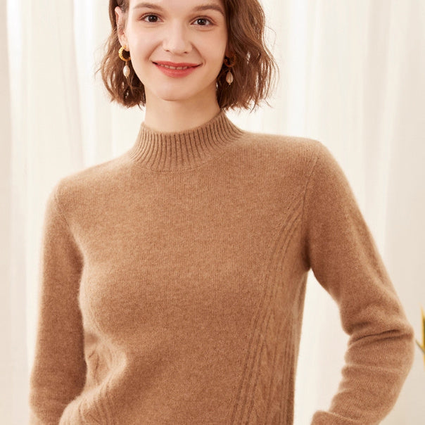 Le Pull Cachemire "Nara", Col Montant Signature