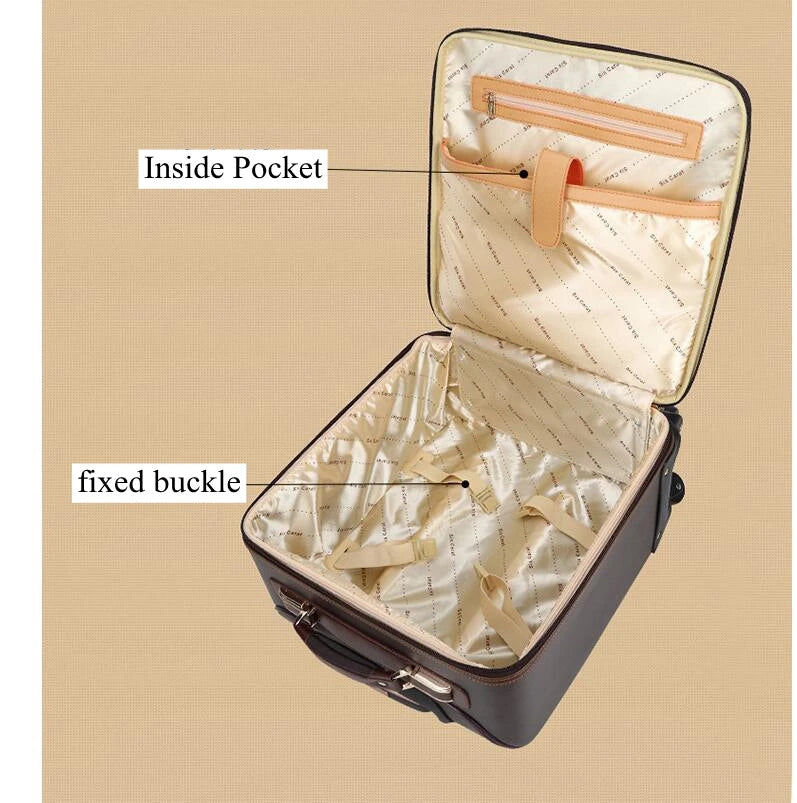 Valise de Voyage Cuir PU à Roulettes - ATELIER AMBRE