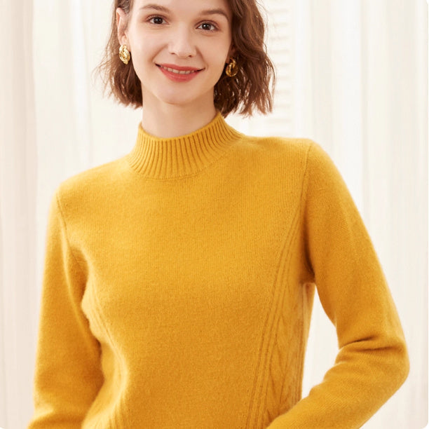 Le Pull Cachemire "Nara", Col Montant Signature
