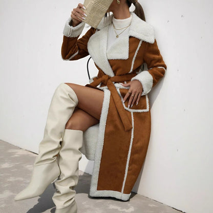 Le Manteau Long "Gisèle" - Effet Peau Lainée