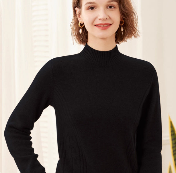 Le Pull Cachemire "Nara", Col Montant Signature