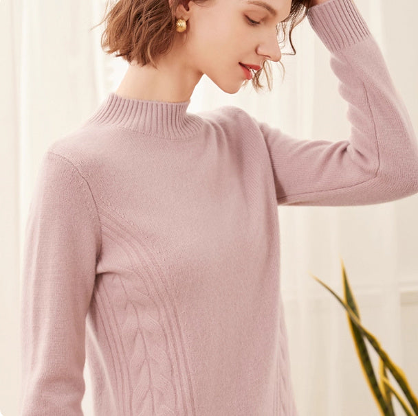 Le Pull Cachemire "Nara", Col Montant Signature