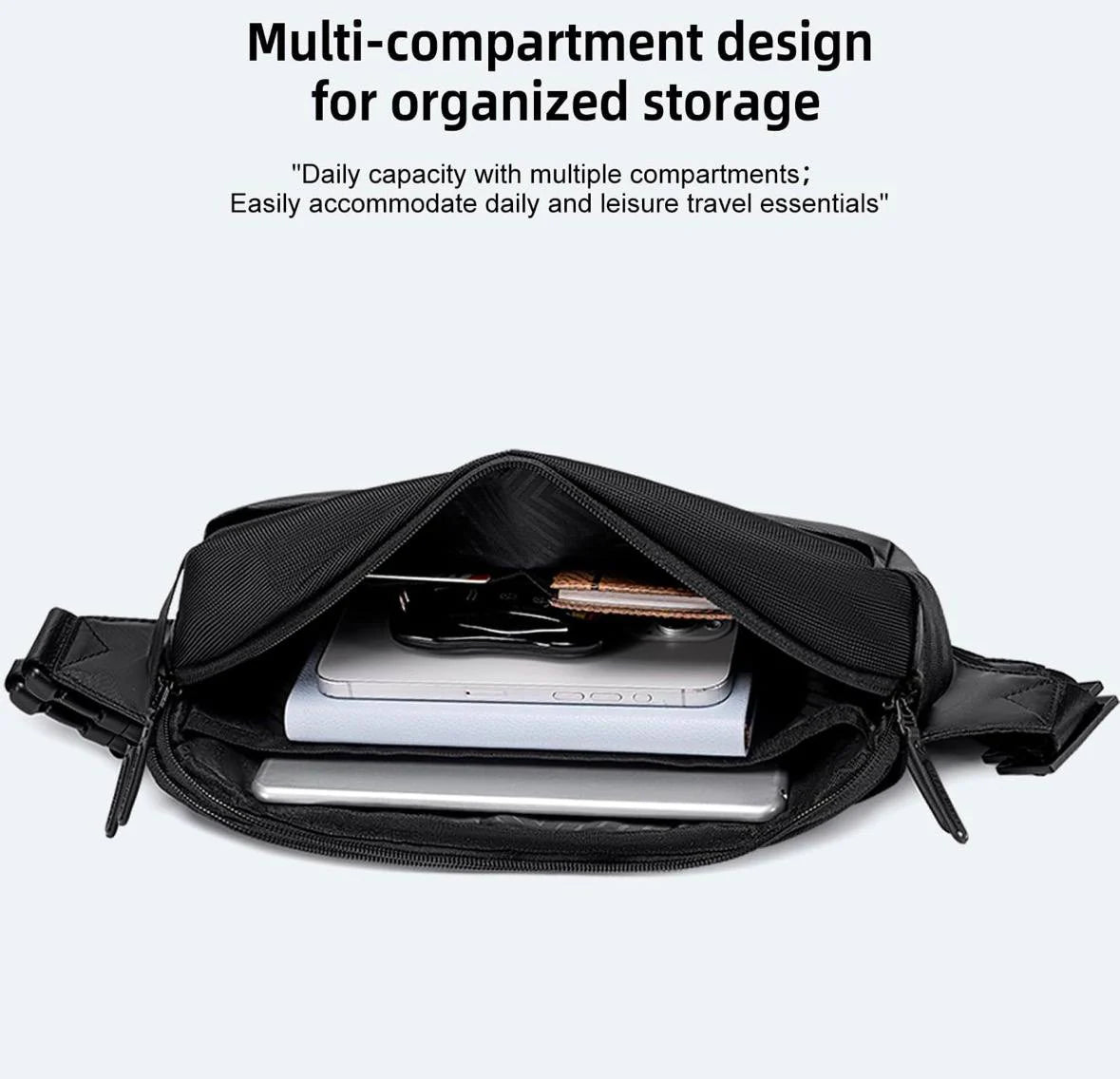 Sac Bandoulière Premium Golden Wolf – Antivol & Imperméable