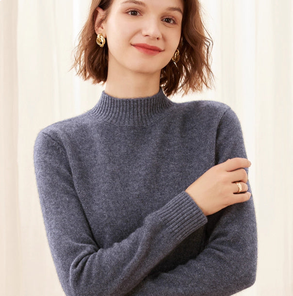 Le Pull Cachemire "Nara", Col Montant Signature