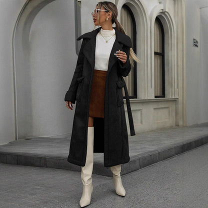 Le Manteau Long "Gisèle" - Effet Peau Lainée