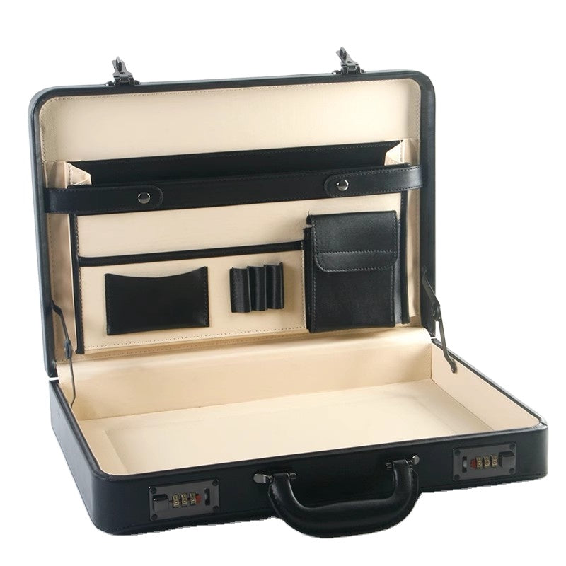 Mallette Business Premium 17 pouces en Cuir PU avec Serrure - ATELIER AMBRE