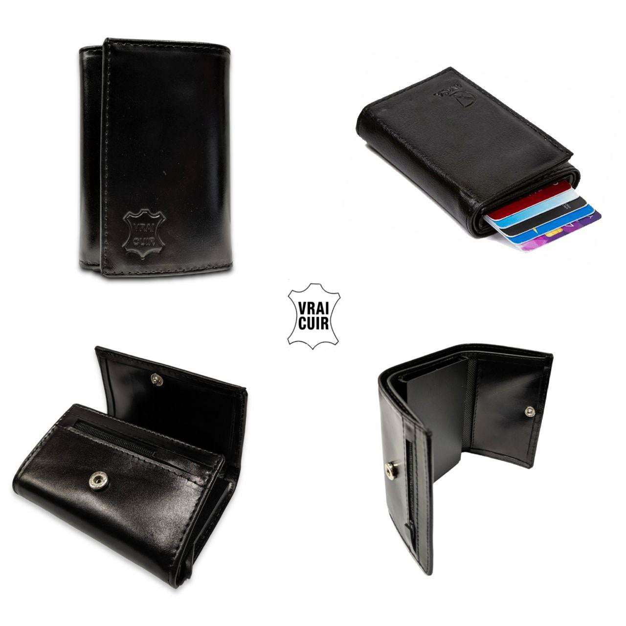 Portefeuille en Cuir Véritable avec Protection RFID - ATELIER AMBRE