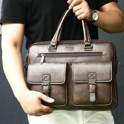 Sac Business Homme en Cuir JEEP Buluo pour PC - ATELIER AMBRE