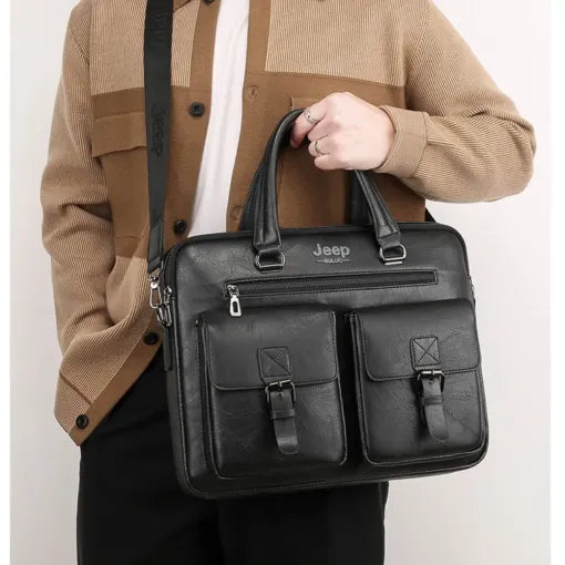 Sac Business Homme en Cuir JEEP Buluo pour PC - ATELIER AMBRE